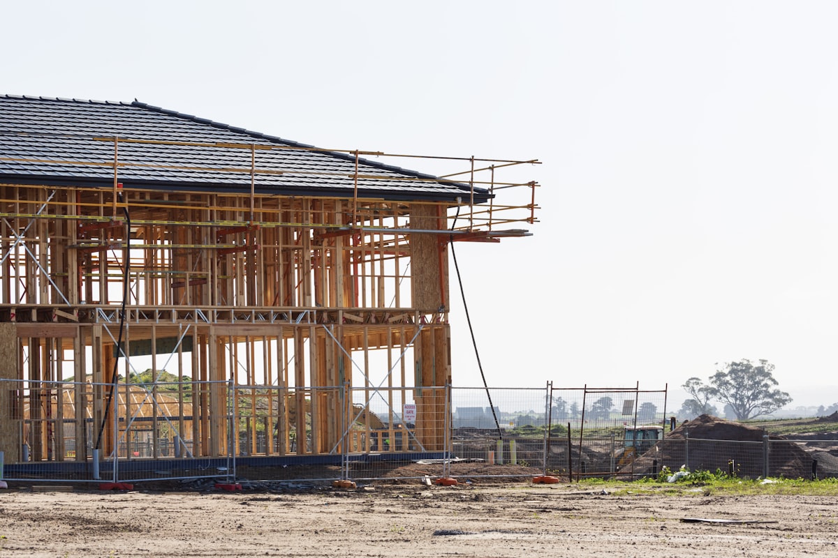 Custom home under construction